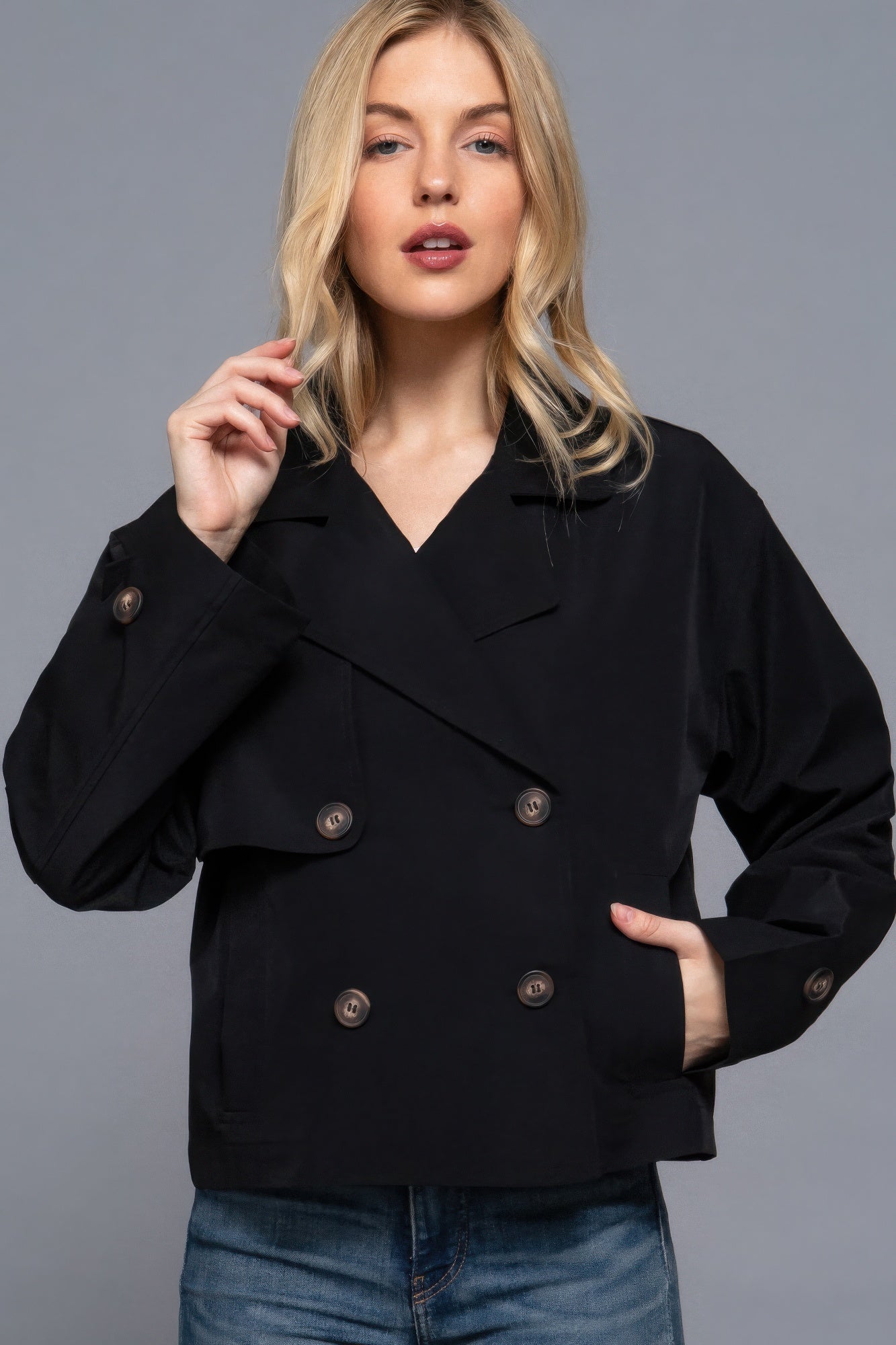 Double Breasted Short Trench Jacket – ZULANI DESIGNS LLC