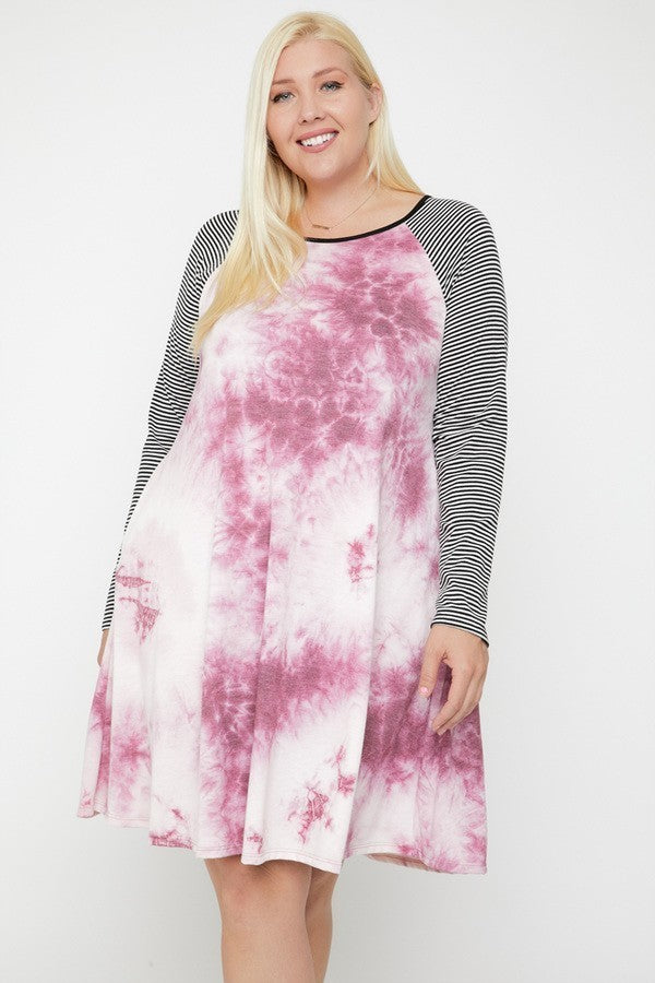 Round Neck Tie Dye Dress